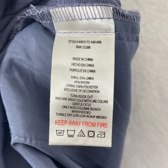 Jason Wu High Waisted Pleated Paperbag Shorts Purple Linen Blend Size‎ 12 - Picture 6 of 7